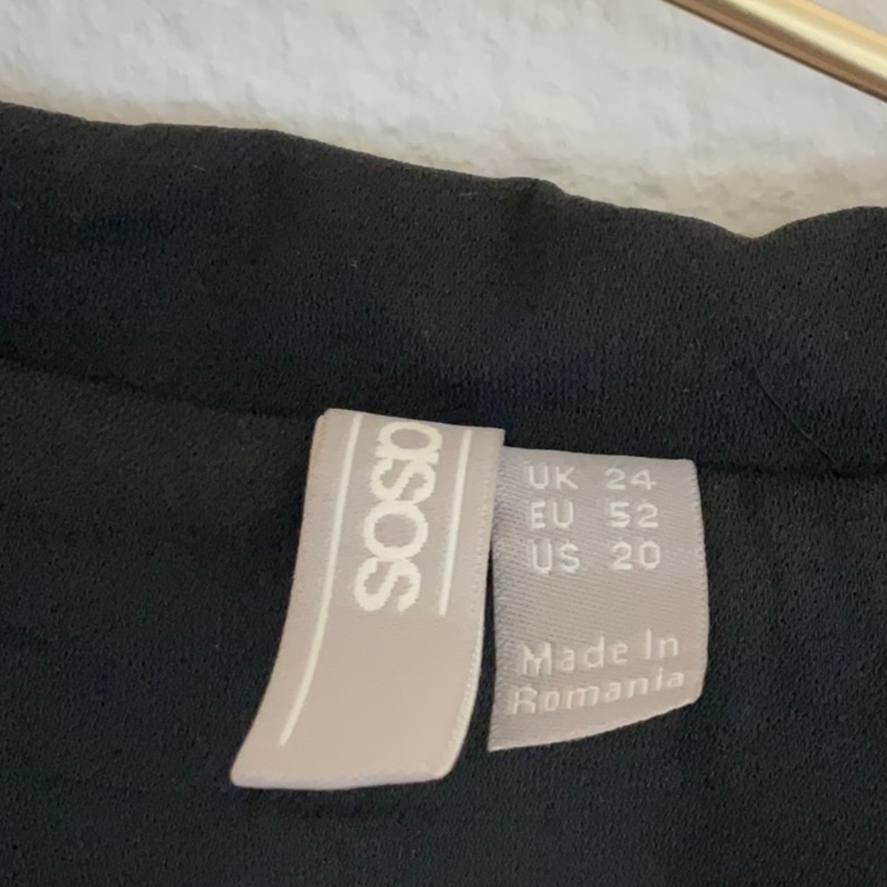 ASOS Button Down Long Sleeve Dress Black Size 24 - Picture 3 of 11